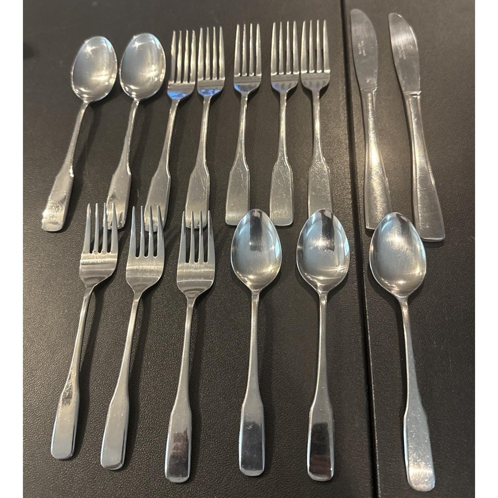 The Cellar Stainless Steel Japan Knives Forks Spoons Paddle Handle Set Of 15